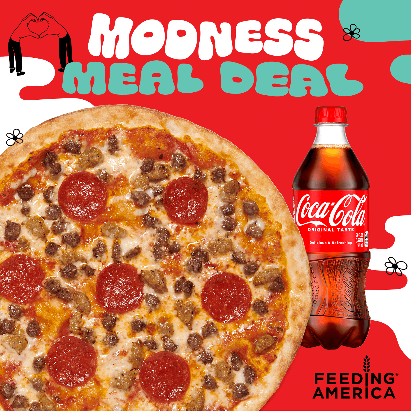 Pizza and Coca-Cola product from our 2021 Spreading MODness Meal Deal.